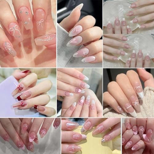 Heart Bows Nail Art Stickers Valentine’s Day Nail Supplies 3D Self Christmas 5