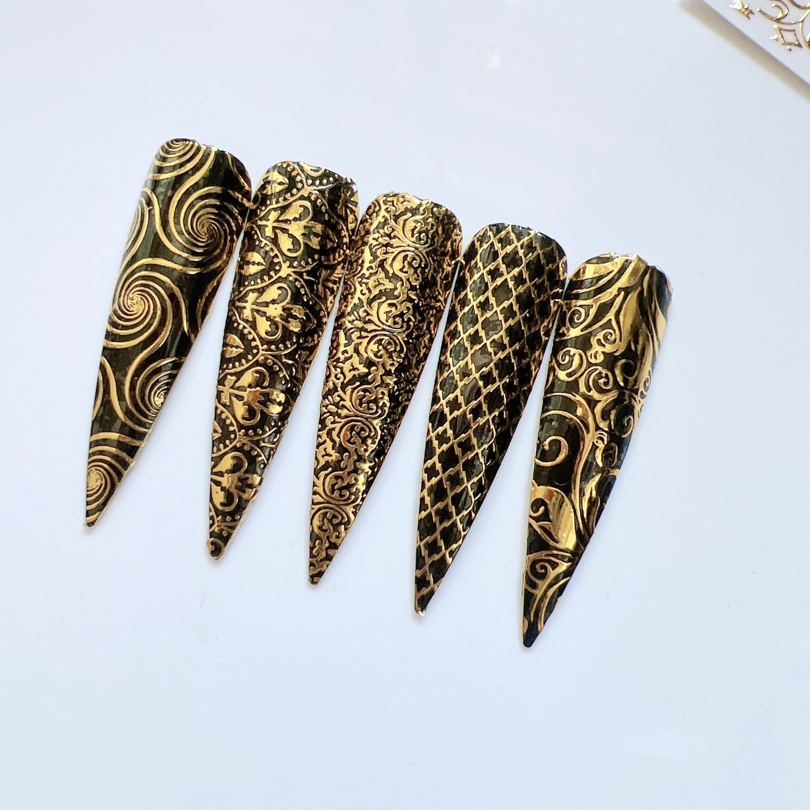 Luxury Gold Nail Art Stickers – 26 Sheets, Unique Shapes, Adhesive Decals for DI