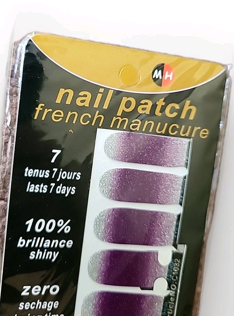 Nail Patch French Manicure Sticker Design Glitter Multicolor Beaty Lot Of 6 New