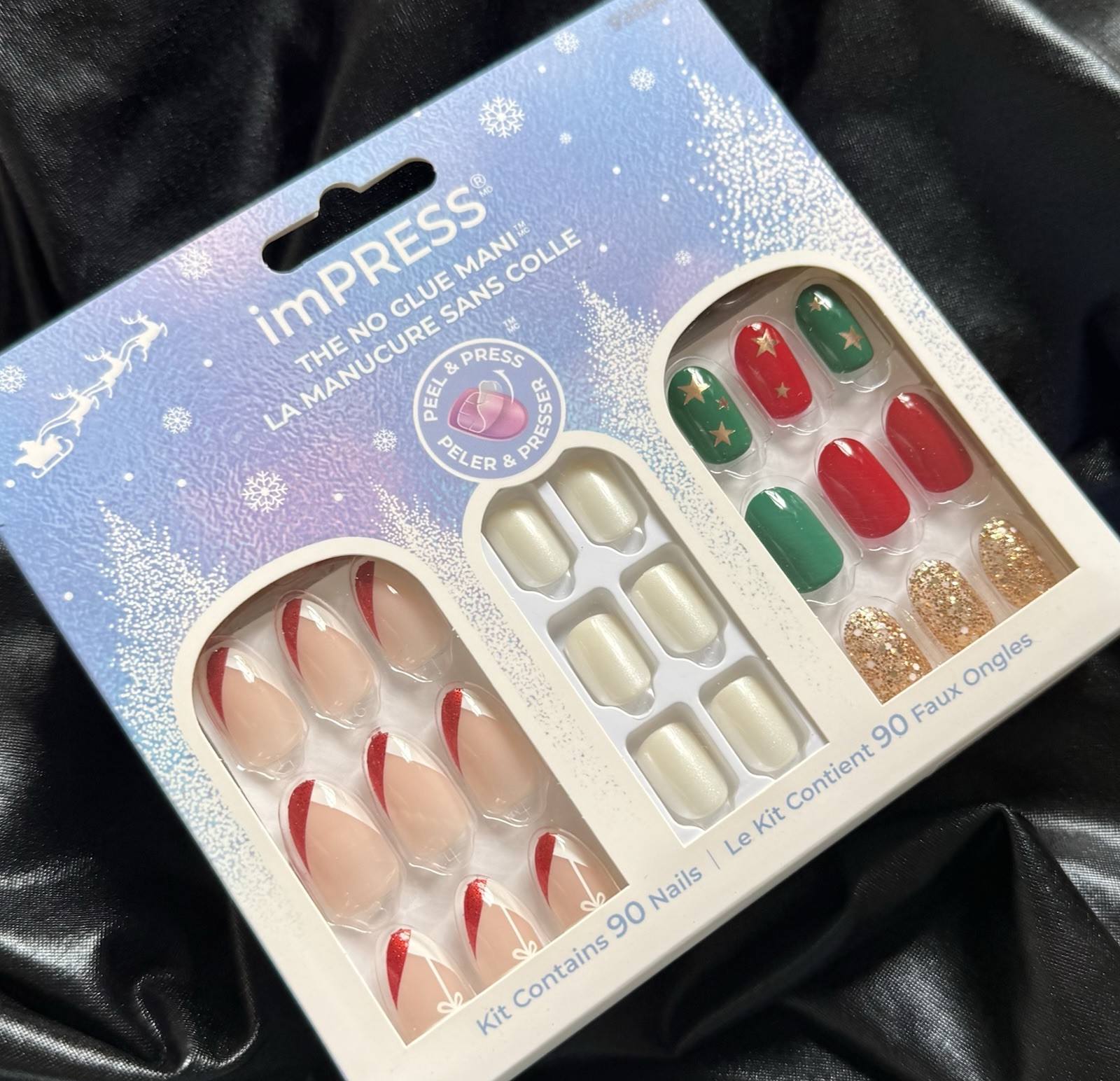 ImPRESS Press On Nails, The No Glue Mani,Christmas set of3~Includes Free Gifts💝