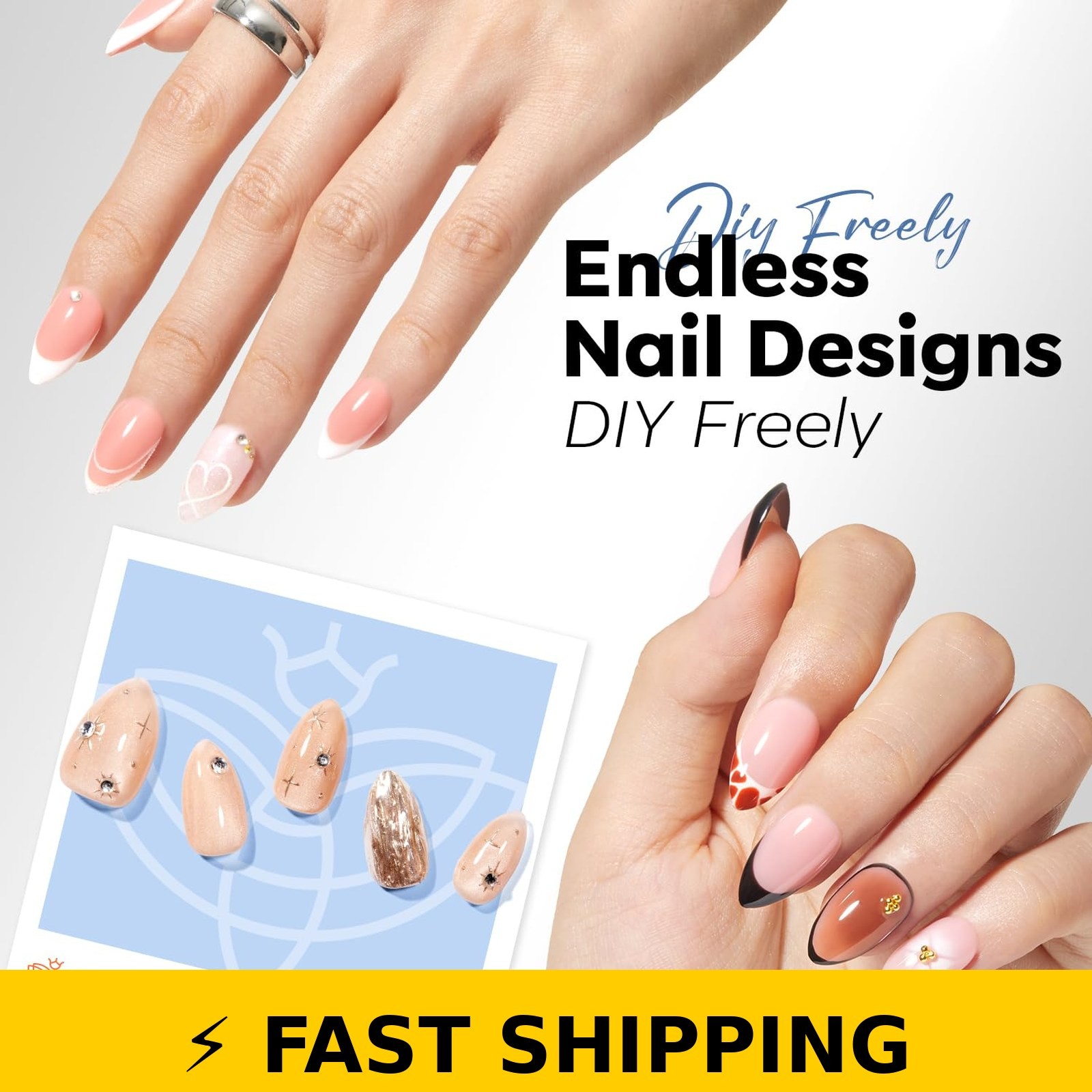modelones Short Almond Nail Tips 360pcs Half Matte Press On Nails