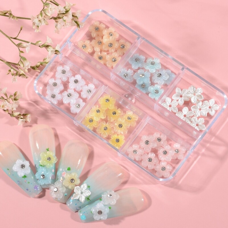 1Box 3D Flower Nails Charm Nails Art Manicure Craft Accessories for Women