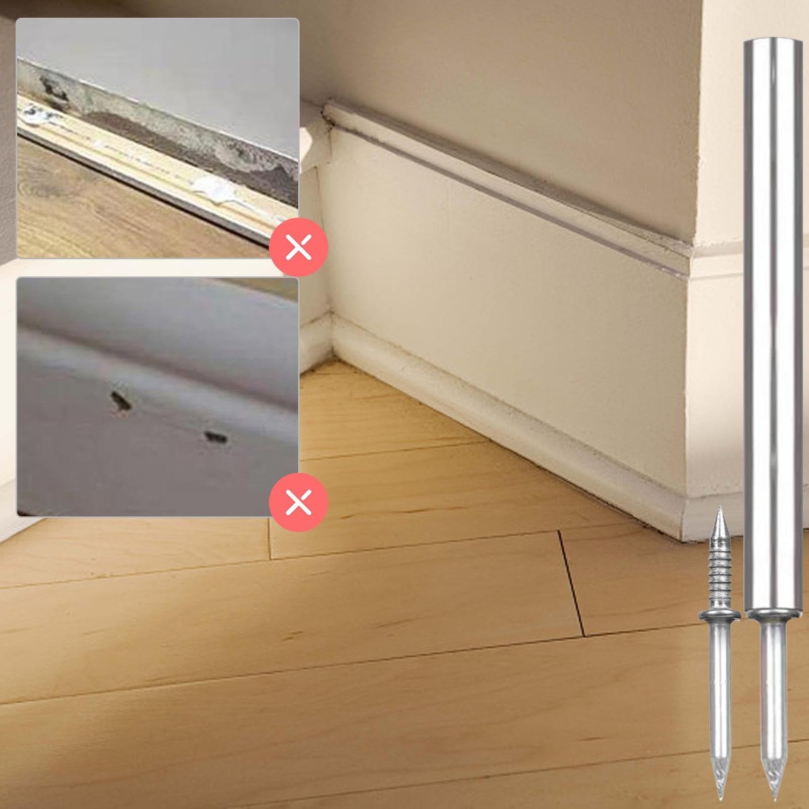 Shakven Double-Head Skirting Thread Seamless Nail | Double Ended Baseboard Invis