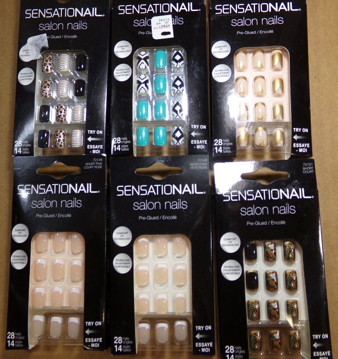 Sensational Salon Nails Manicure Easy Pre-Glued Nails ~ Pick Your Style~NEW