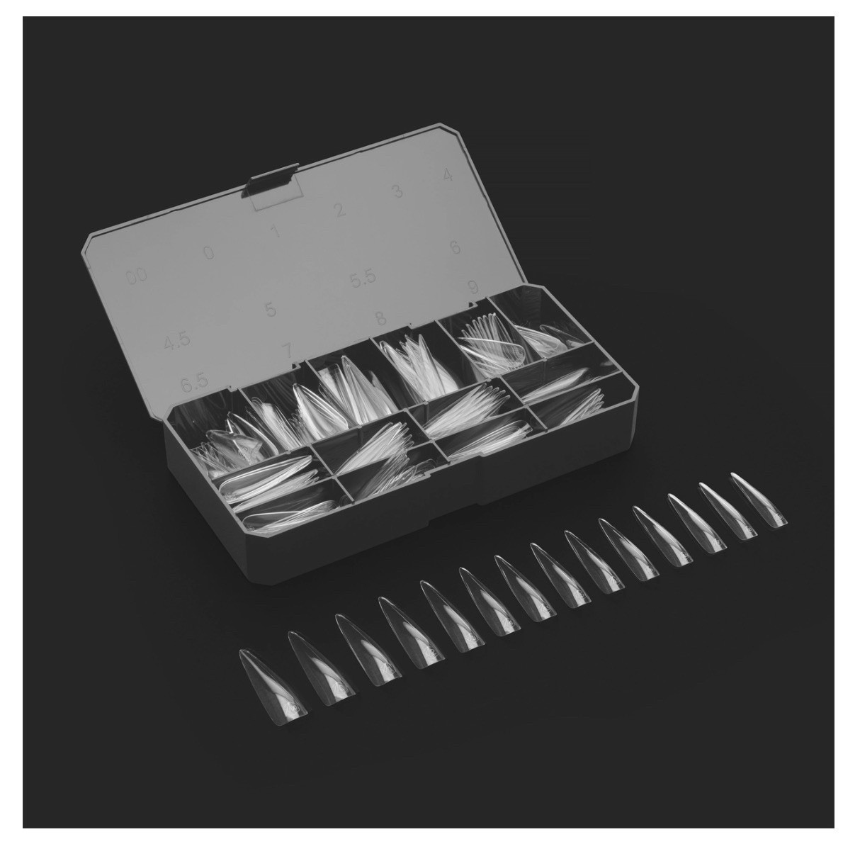 Aprés GEL-X® SCULPTED STILETTO EXTRA EXTRA LONG BOX OF TIPS – MINI (210PCS)