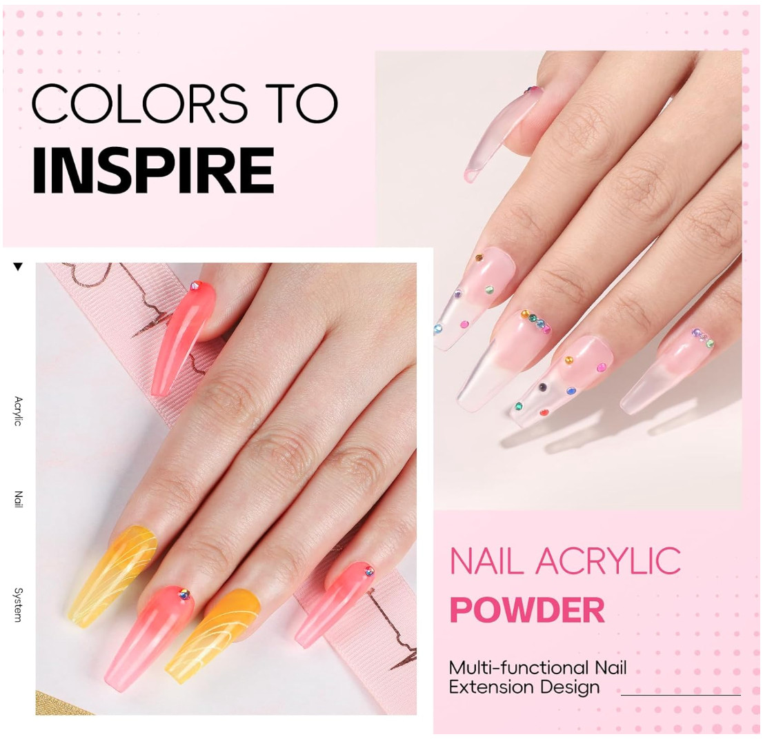 Acrylic Nail Kit for Beginners: Professional Acrylic Powder Set with Everything