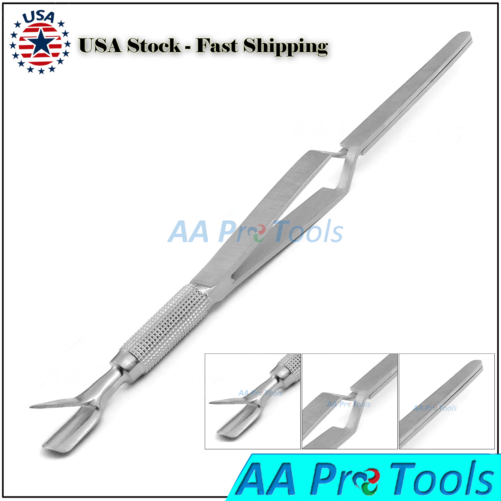 ACRYLIC NAIL PINCHER Multifunction Cuticle Pusher Tweezer Satin/Silver