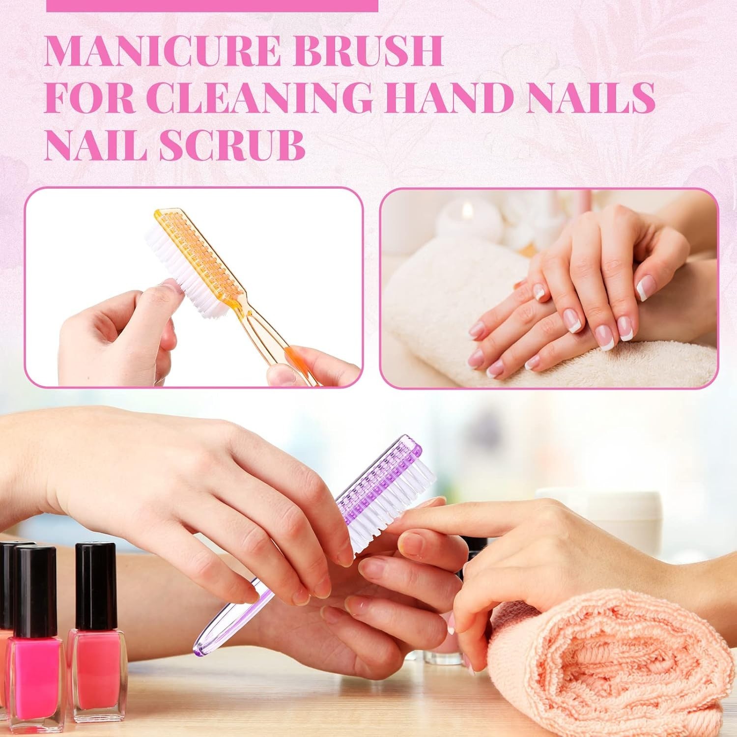 Multicolor Nail Cleaning Brushes Set