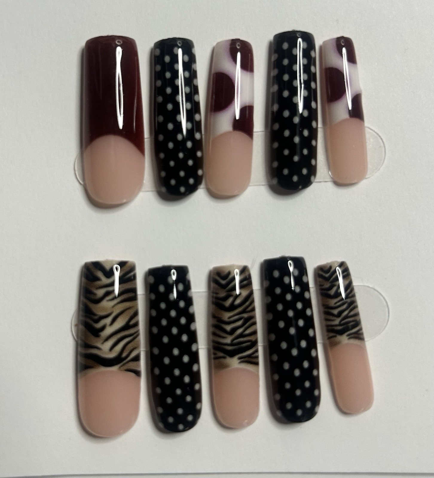 Lot of 2 Square 10pc Handmade Press-On Nails NEW size *small **
