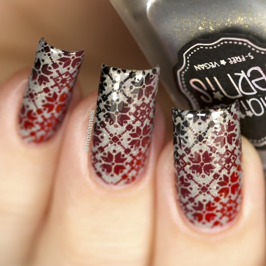B035 Icy Wonderland Stamping Plate For Christmas Stamped Nail Art Design