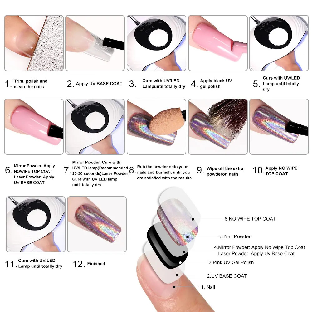 Complete Acrylic Nail Art Kit with UV LED Light
