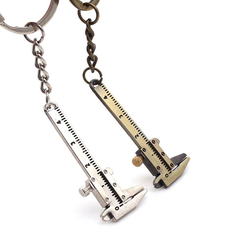 40mm Fashion Mini Vernier Caliper Keychain Zinc Alloy Miniature Vernier Caliper
