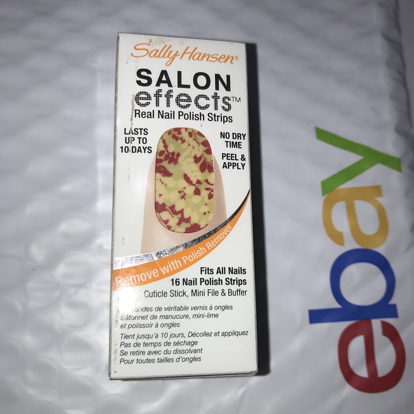 SALLY HANSEN Salon Effects Real Nail Polish Strips 530 AFLORABLE unsealed NIB