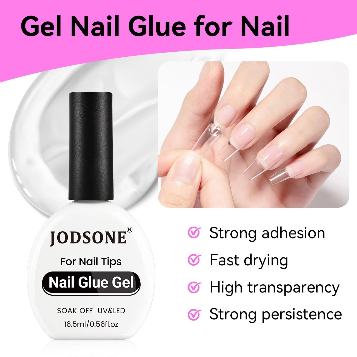Long-Lasting Nail Glue Gel – 2 Pack for False Nails and Rhinestone Applications