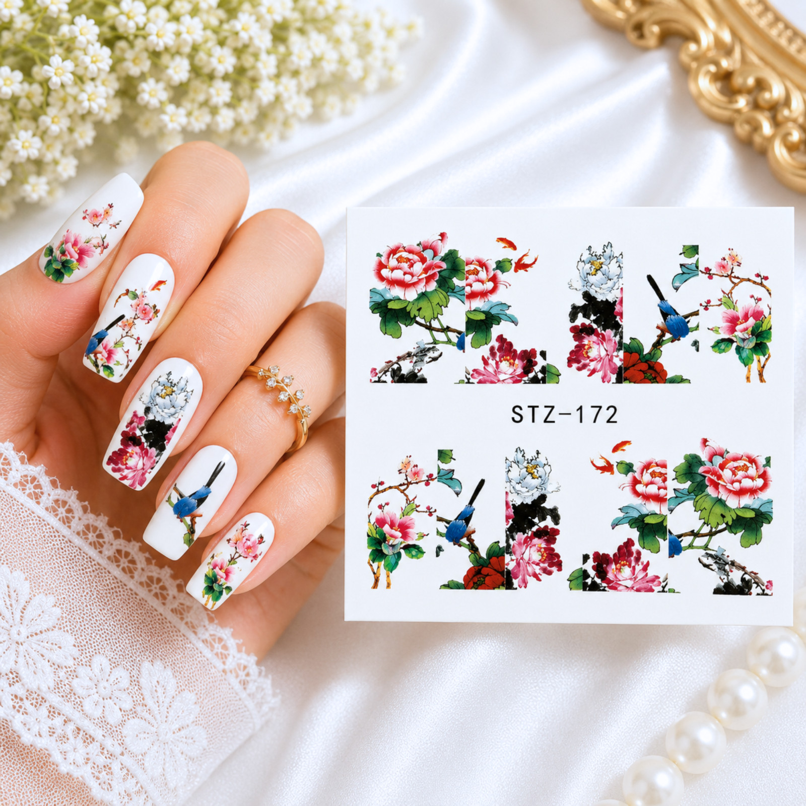 3D Nail Decor Decal Stickers Nail Art DIY Manicure Gel Acrylic Natural Nails