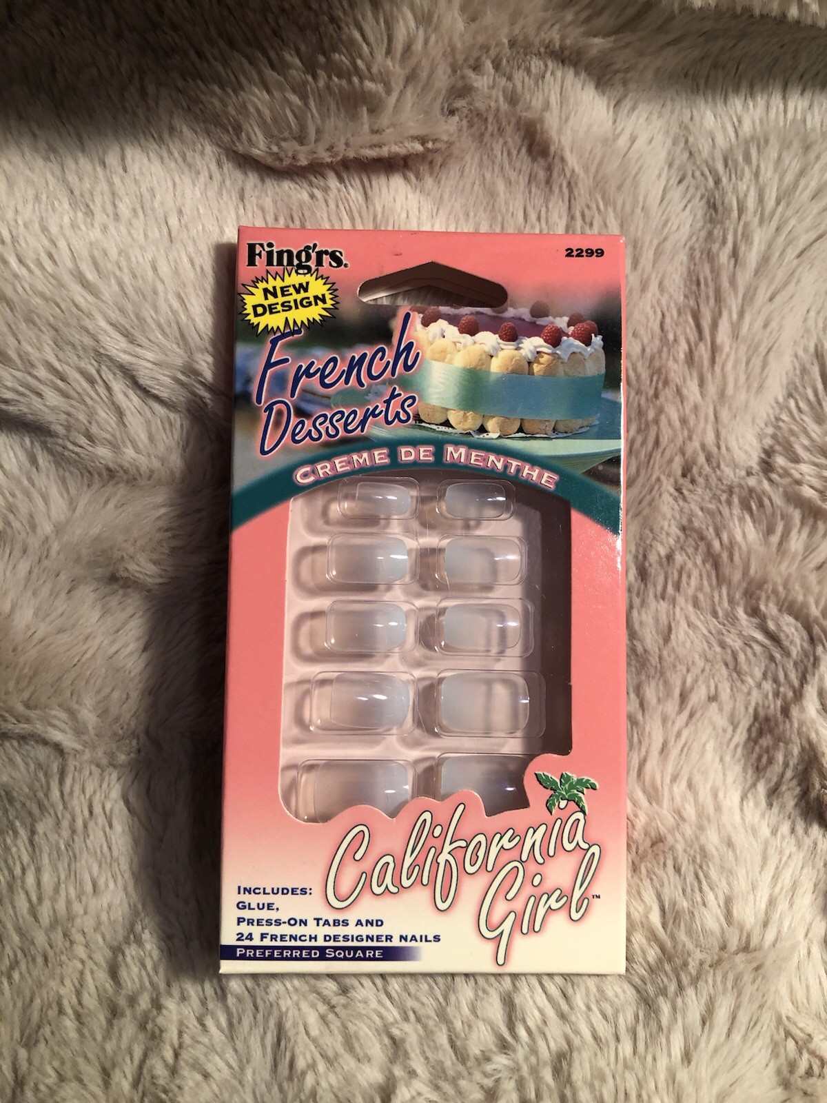 FINGERS French Dessert short length natural press on nails 3 pc Lot