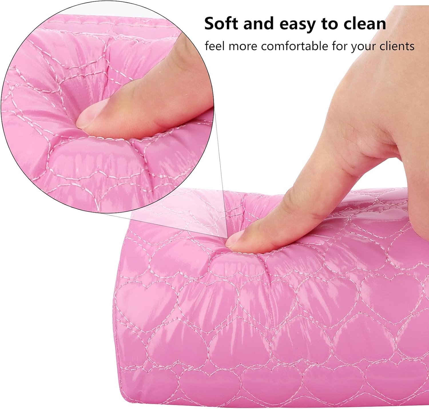 Nail Pillow Hand Rest for Nails, Washable PU Leather Nail Armrest