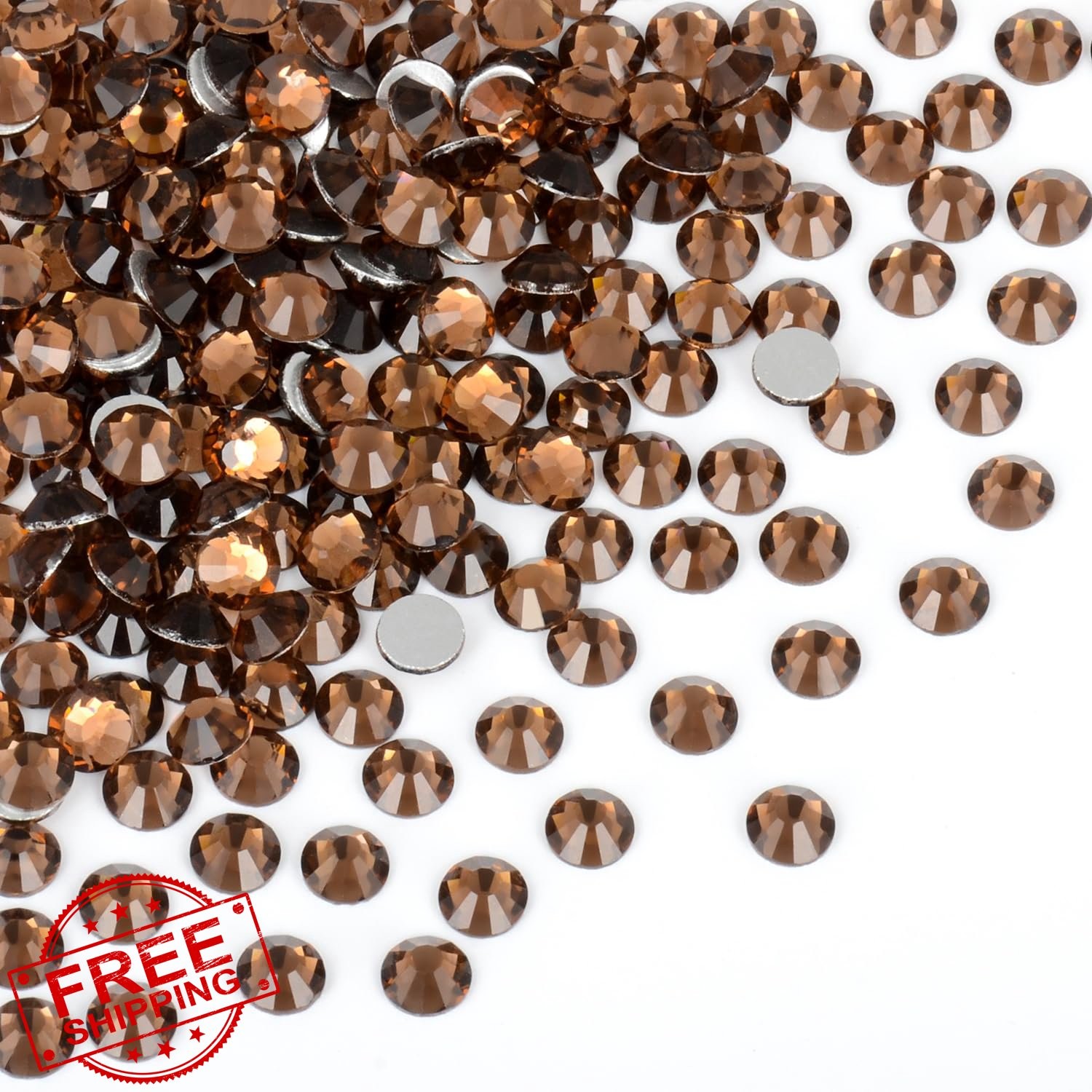 CMBYN Rhinestones Smoked Topaz 1.4mm SS3 2880pcs Flatback Glue Fix Gems