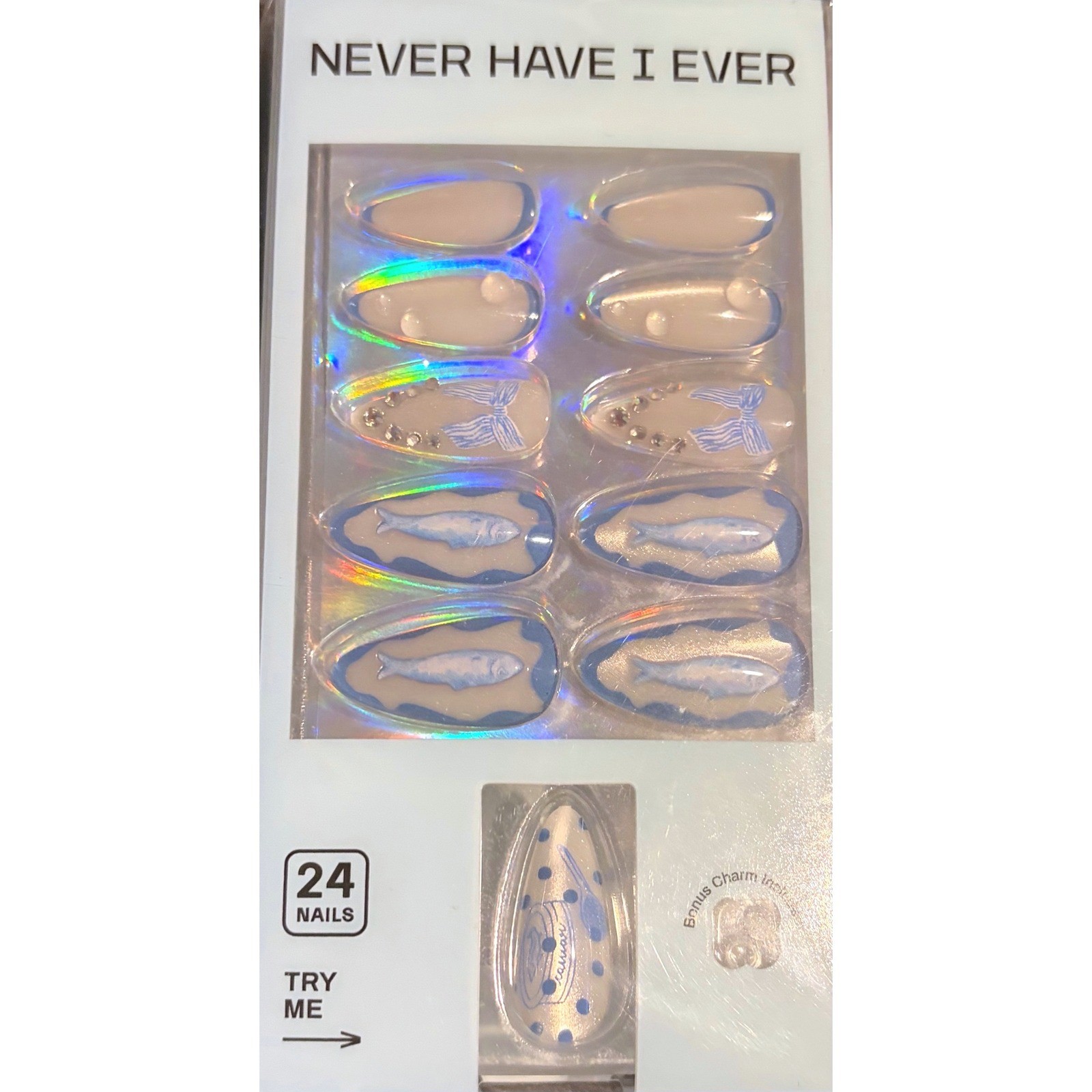 Never Have I Ever Press On Nails Sardine Dream Swan Lake Coquette Blue Pink 2pk