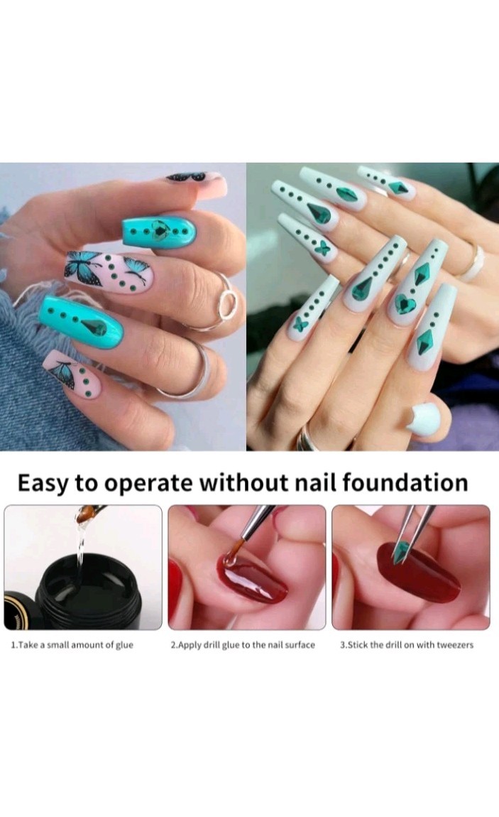810PCS Rhinestones Crystal Rhinestones for Nail, Green Mixed Designs Nail Art