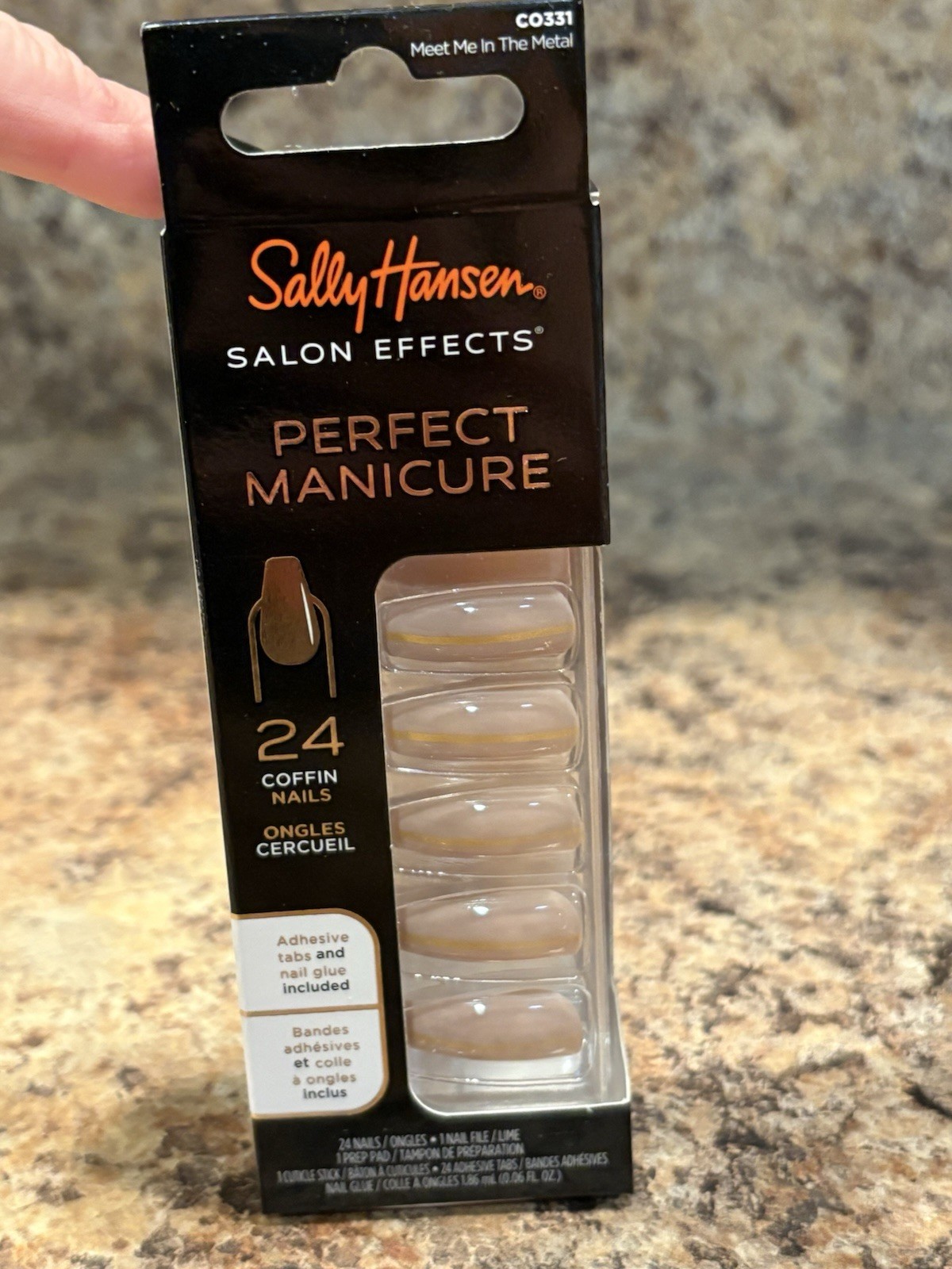 NEW Sally Hansen Perfect Manicure Salon Effect Meet Me in the Metal Coffin Nails