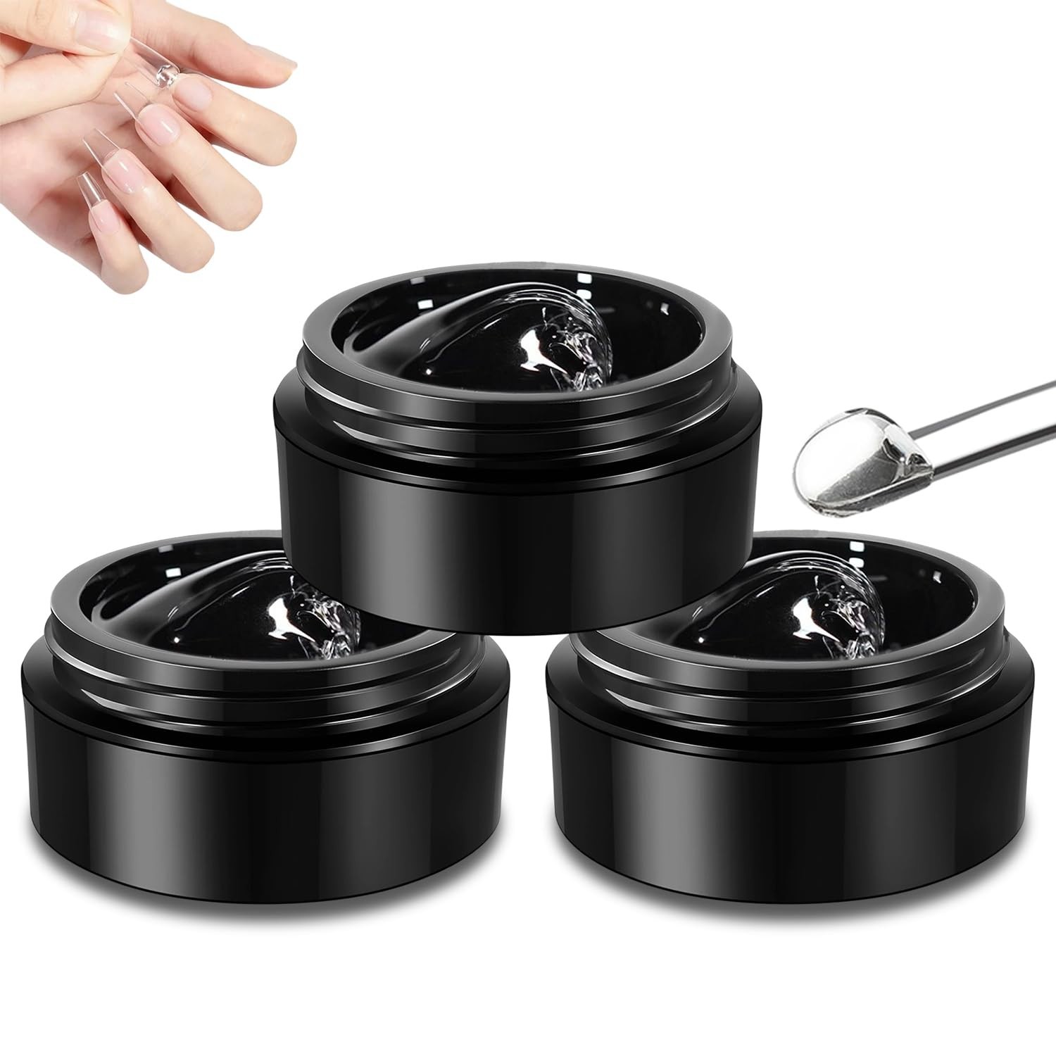 Pegamento de gel sólido para uñas postizas, 15 ml, cura con luz UV