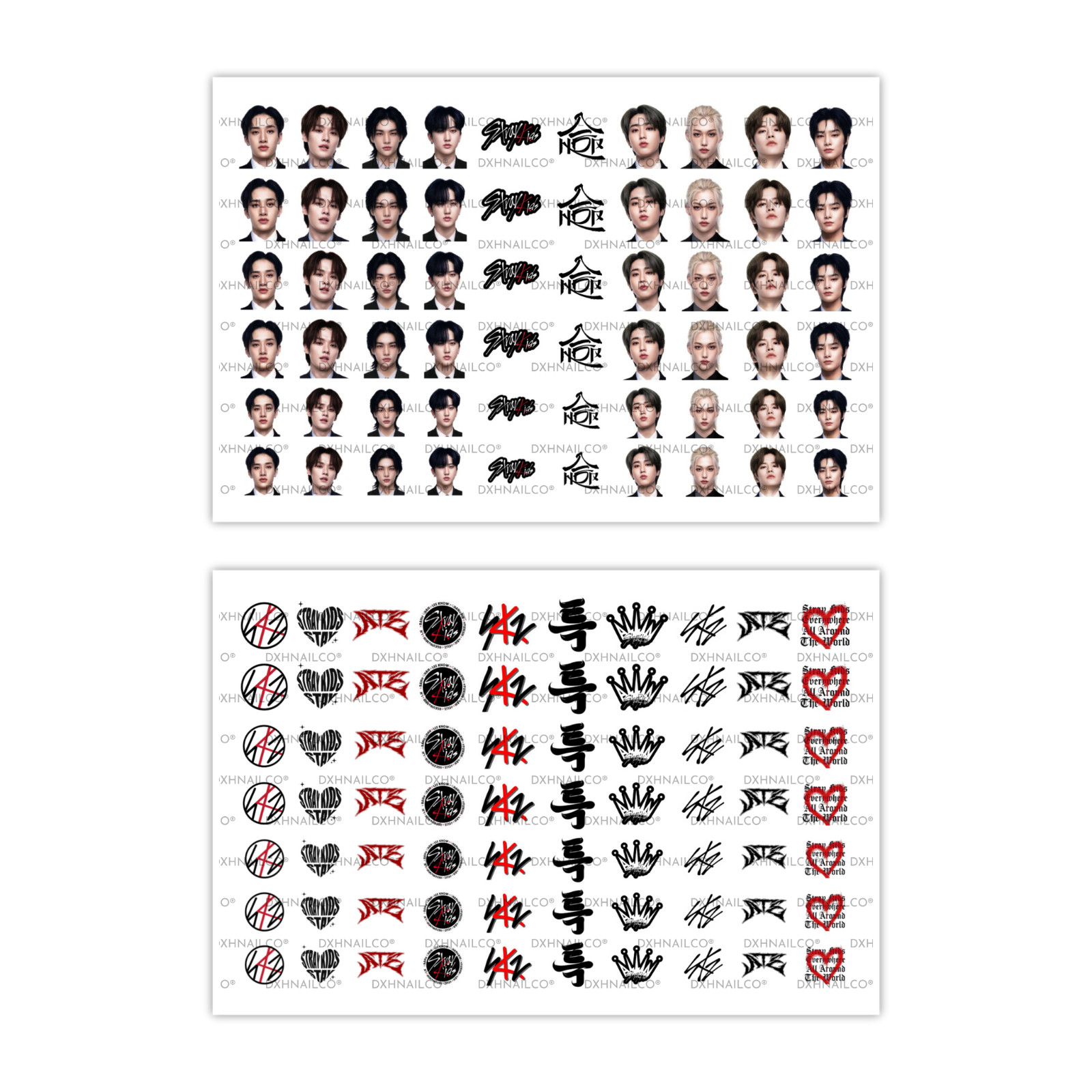 Stray Kids Stay Nail Decals Water Transfer Clear Overlay 2PC Set