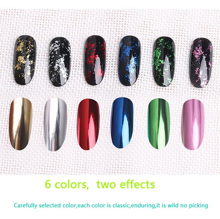 Nail Mirror Flakes Magic Foil Chrome Metallic Powder Shiny Sequins Decoration
