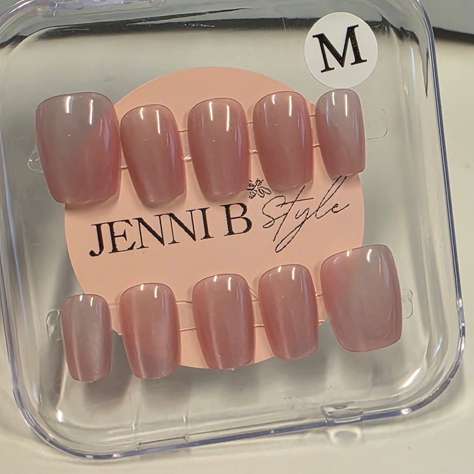 Jenni B Style Press On Nails Bundle Burgundy Iridescent Mauve Kiss Nail Glue M