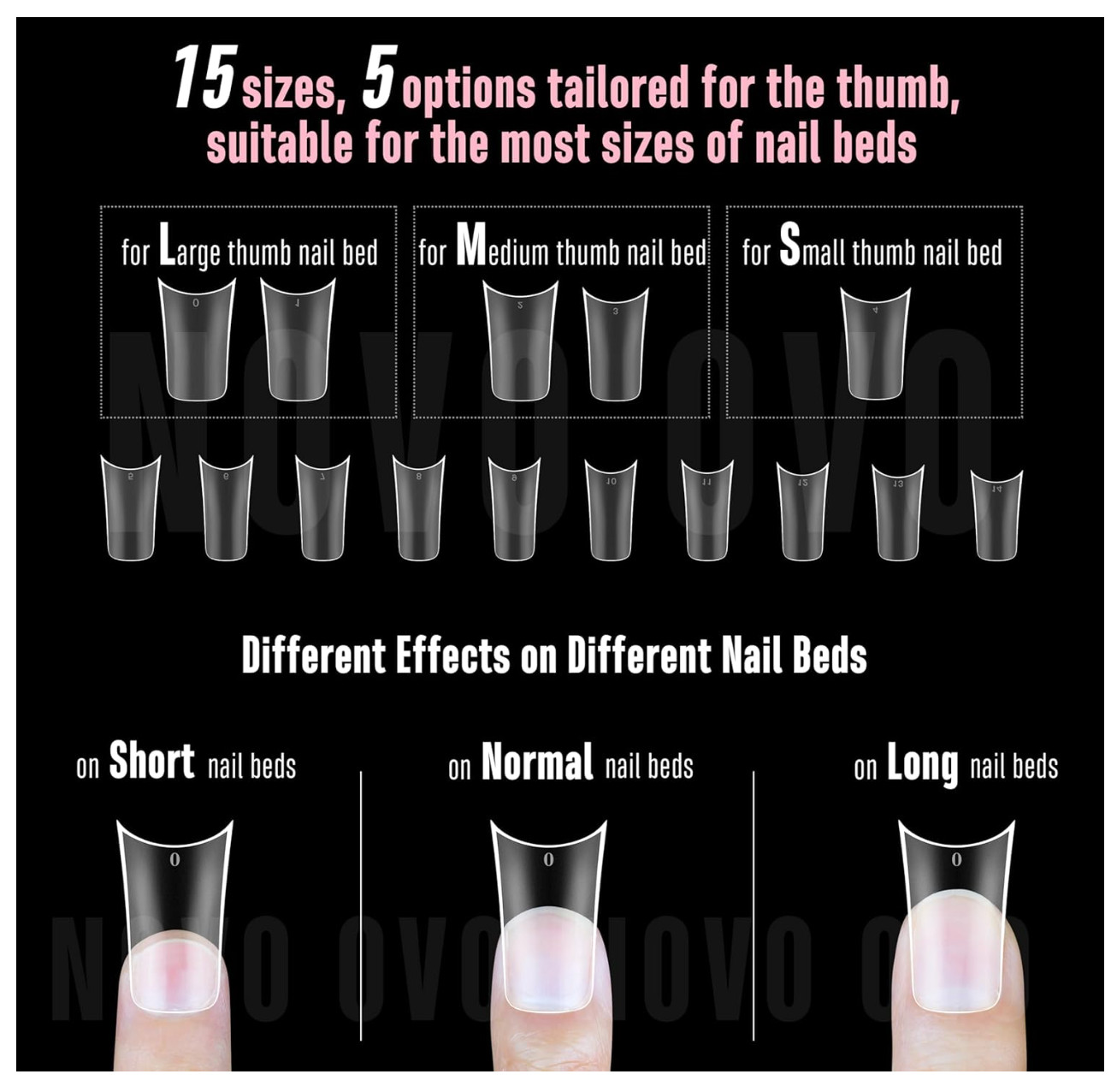 Duck Nail Tips Medium Extra Thick Moon Curve Full Cover Clear Soft Gel French