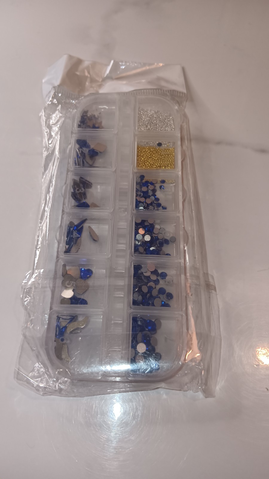 Nail Kit Includes Colorful Foils, Nail Accents In Blue, Silver, Clear, Multiple