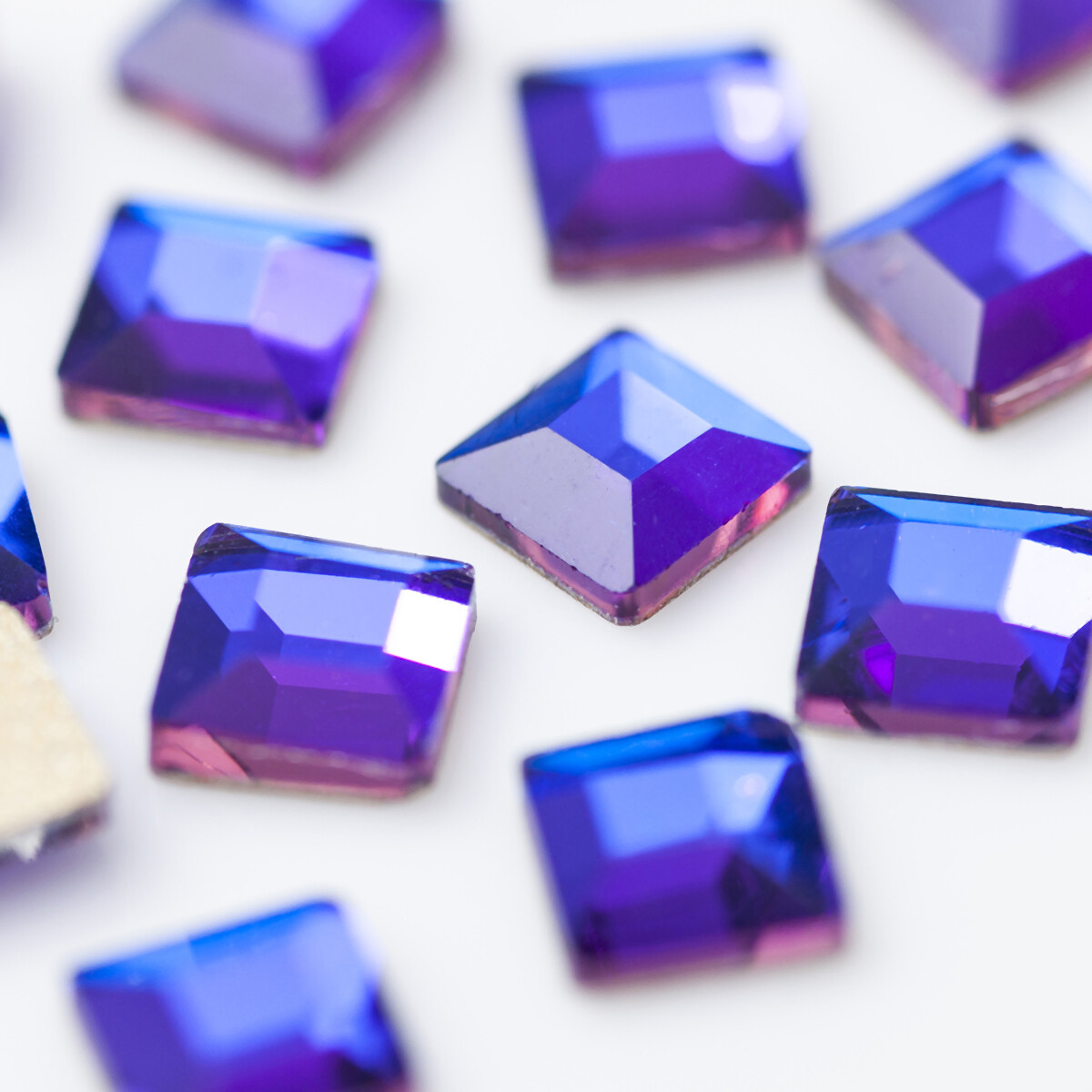 Flat Top Square Mix Colors Non Hotfix Flat Back Nail art Glass Beads Shiny Gem