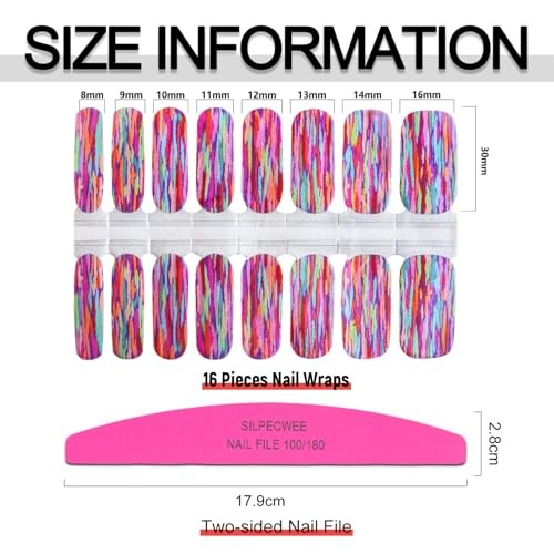 5 Sheets Rainbow Nail Wraps Nail Polish Stickers Self Adhesive Rainbow Style