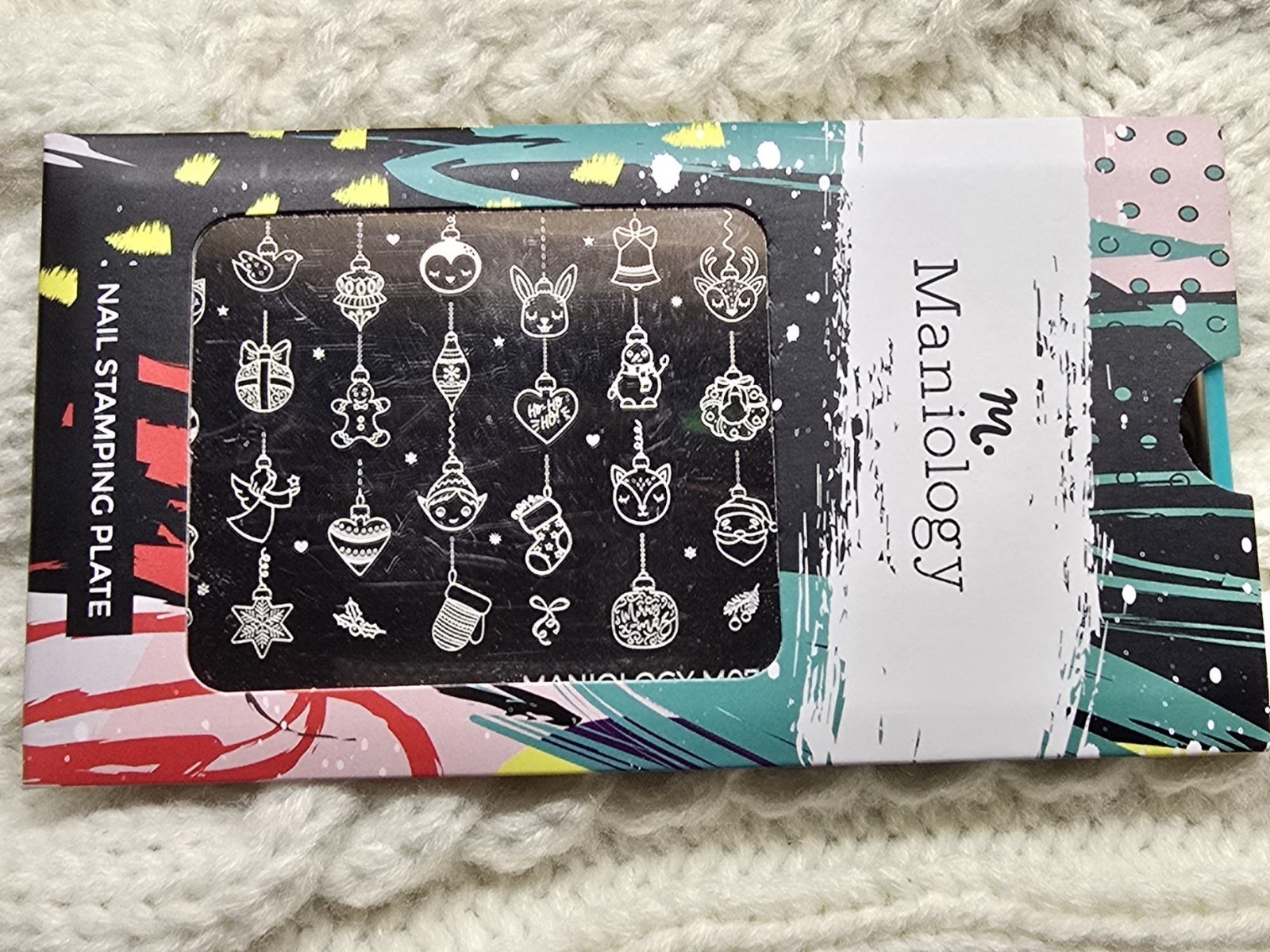 Maniology M078 Christmas Animal Ornament Winter Holiday Nail Stamp Plate RETIRED