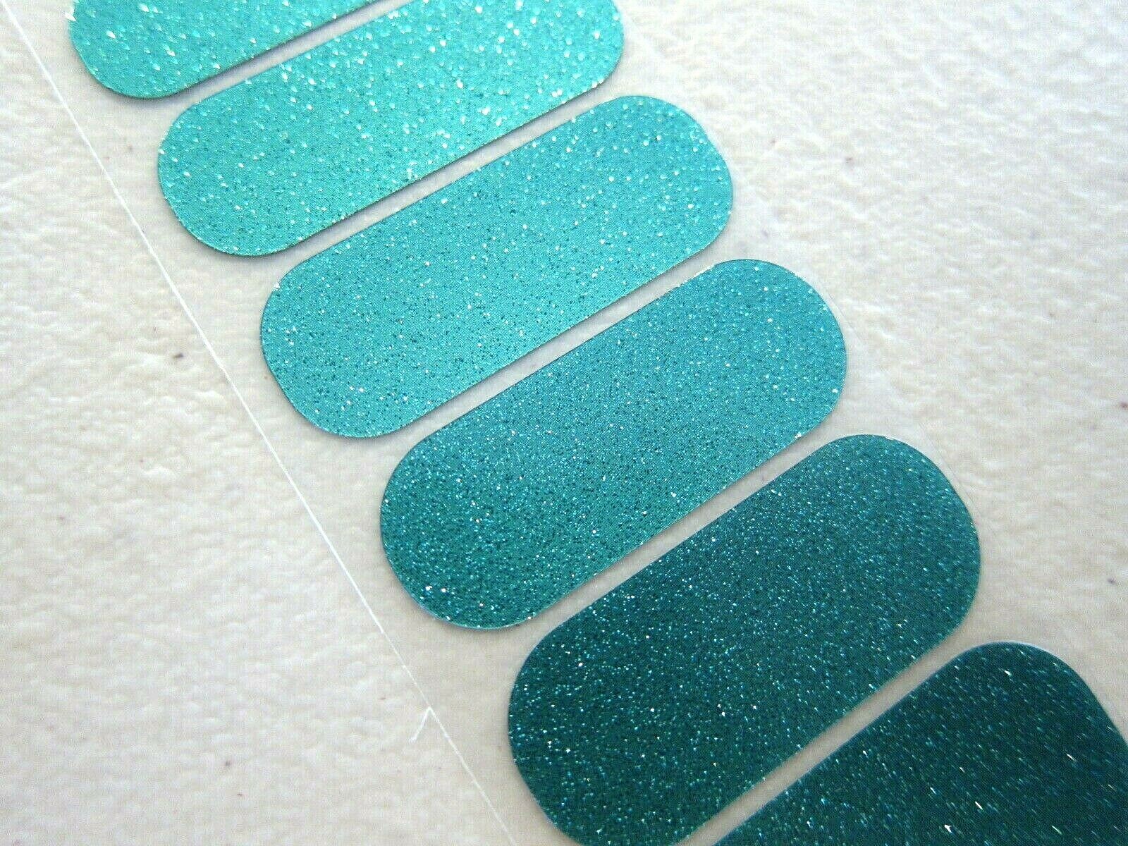 Jamberry Nail Wraps ~ HALF SHEET ~ JADED Teal Winter Sparkle