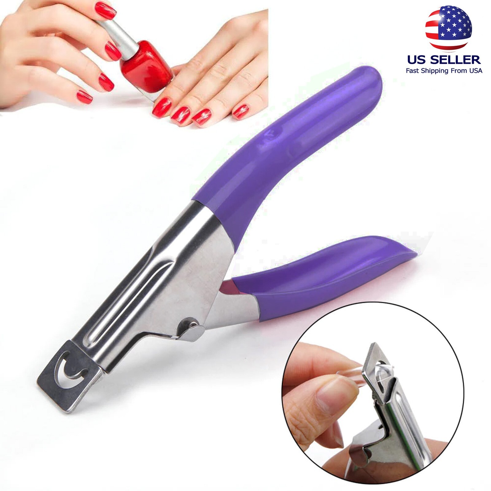 Acrylic Nail Clippers, Cutter for False Nails Tip Trimmer Art Manicure Tool