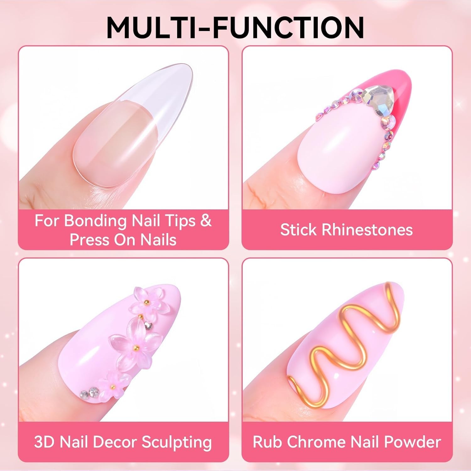 Makartt Solid Nail Glue Gel for Press on Nails: Strong Gel Nail Glue for Fake Na