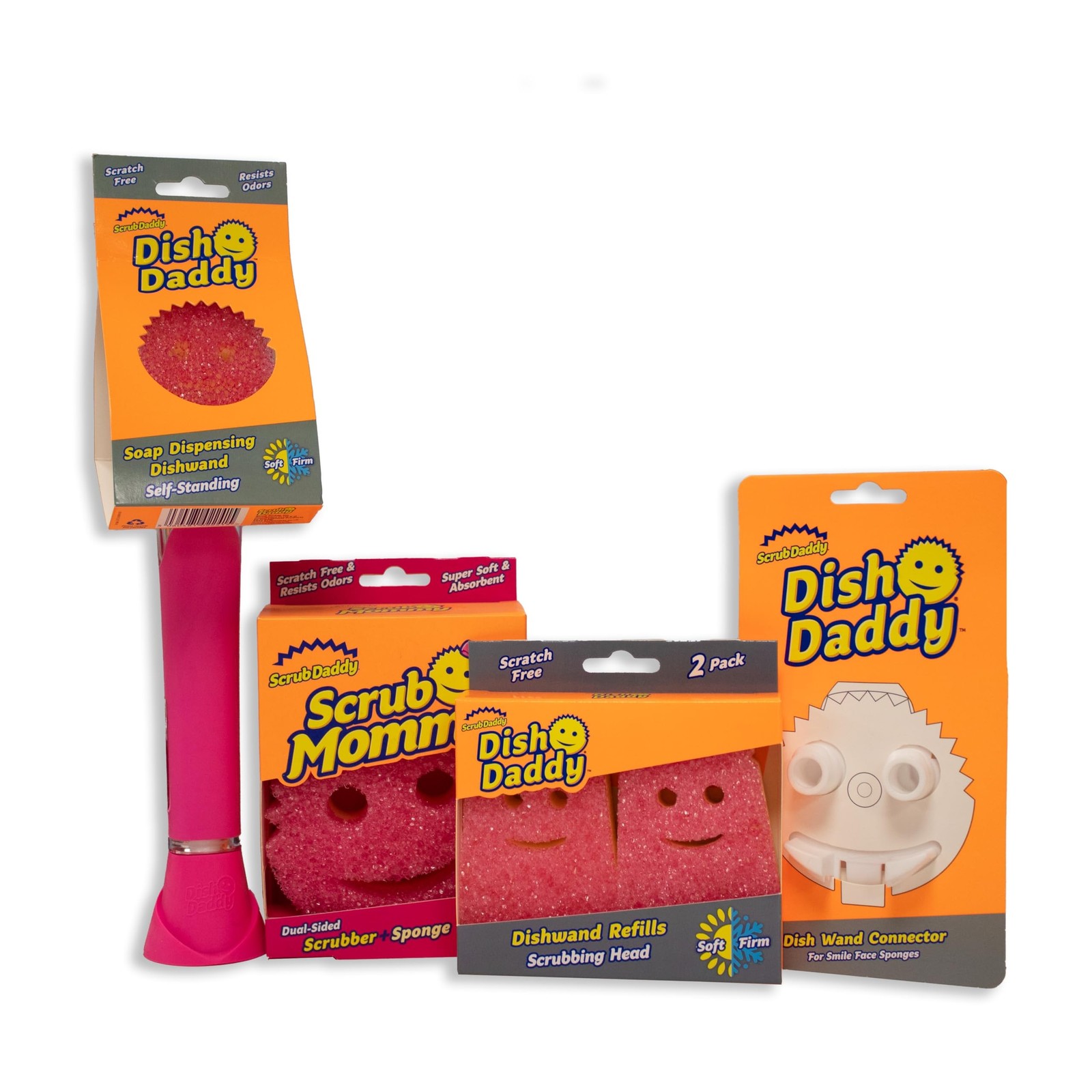 Scrub Daddy Scrub Mommy Dish Wand, Refill Heads, Sponge & Connector Head, Soa…