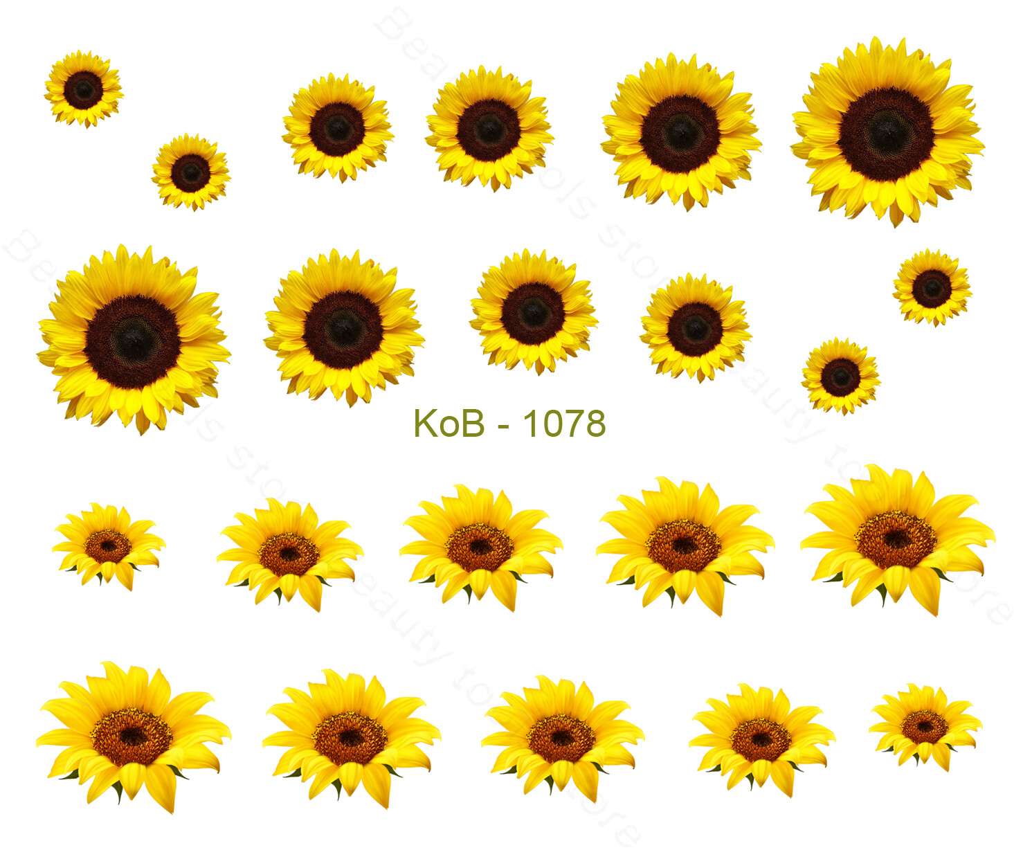 Nail Art Water Transfer Stickers Decal Pretty Sunflowers KoB-1078