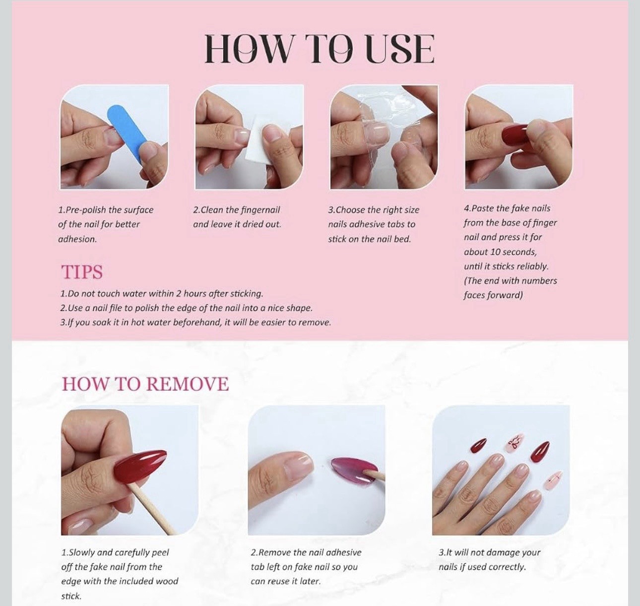 Handmade Nail Coral Pink Press On Nails(Medium size)