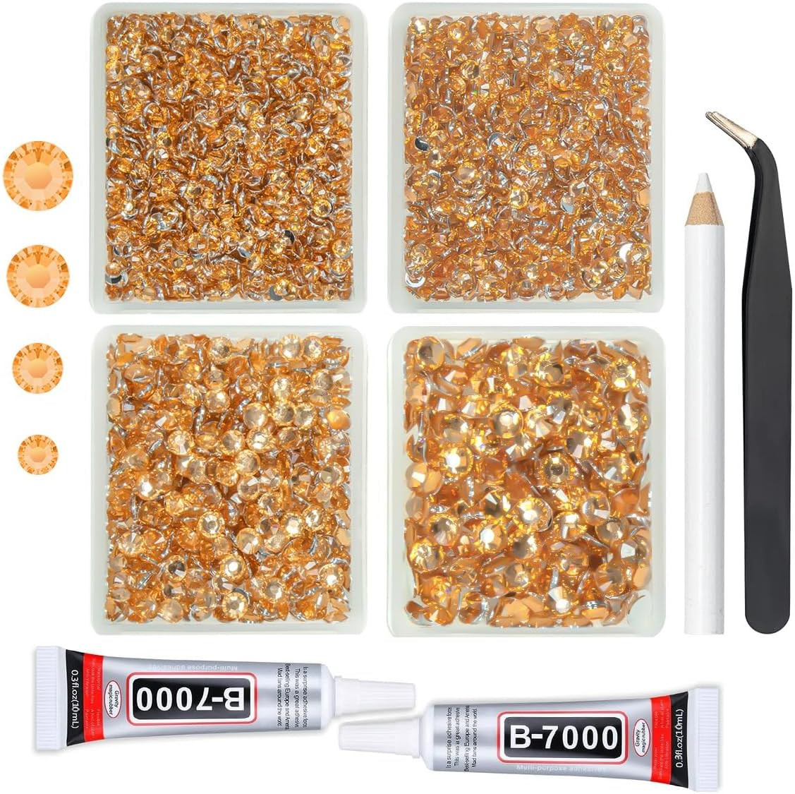Sapphire Blue AB Resin Rhinestones W B7000 Jewelry Glue for Bedazzling Crafting