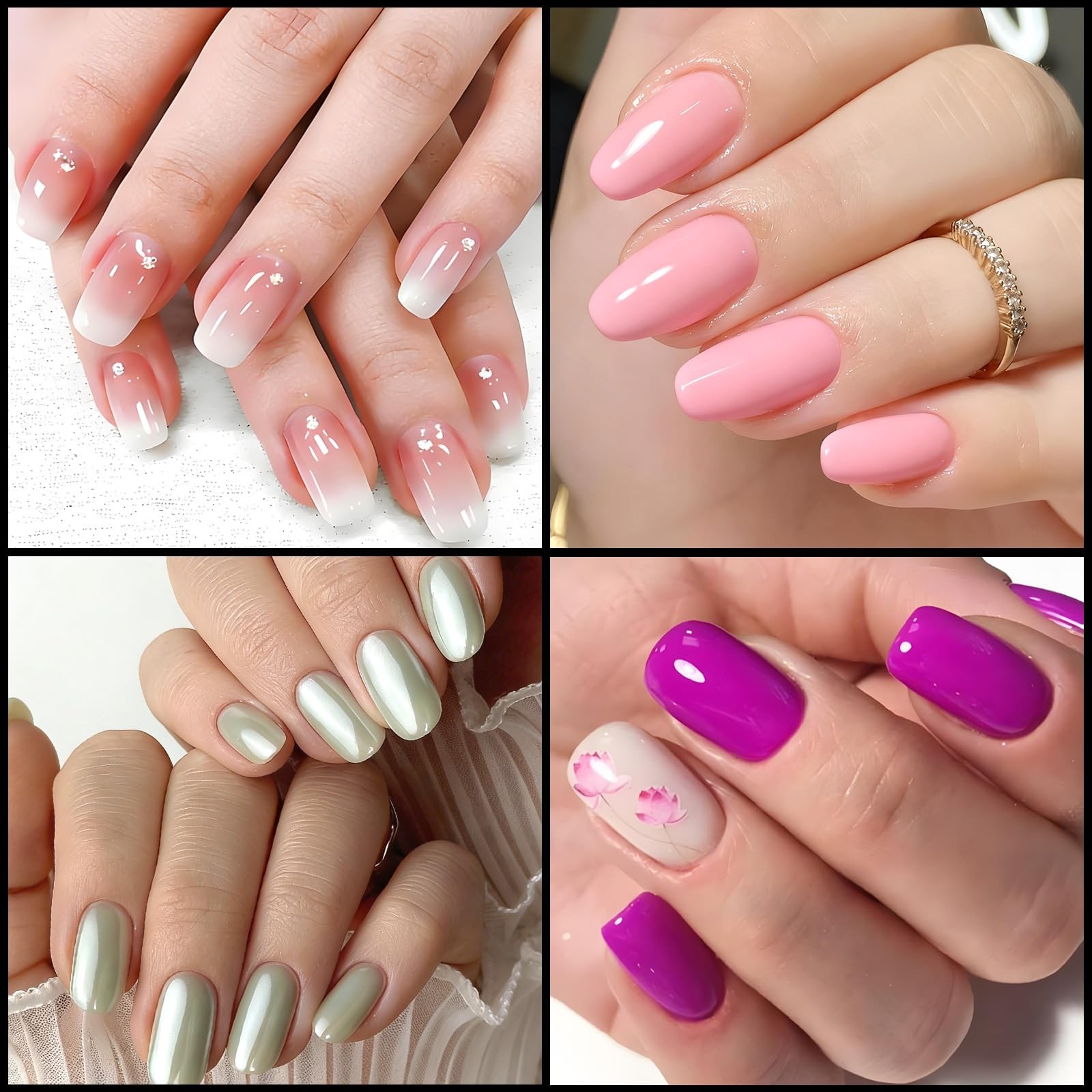 300pc Gel Nail Tips Medium Fake Nails for Oval Press on Nails Clear Acrylic N…
