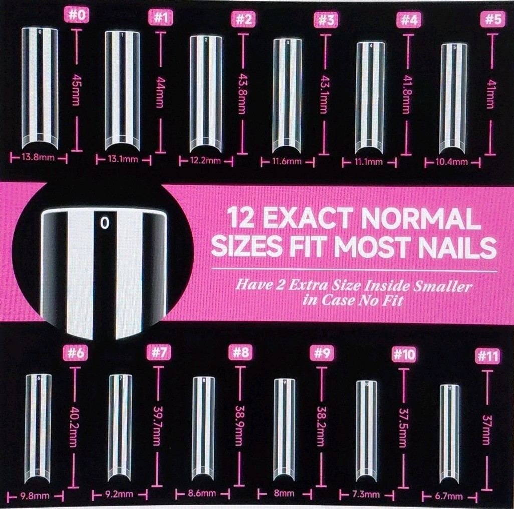 UNA GELLA Square Nail Tips XXL Long Half Cover Gel Tips 120PCS No C Curve XLONG
