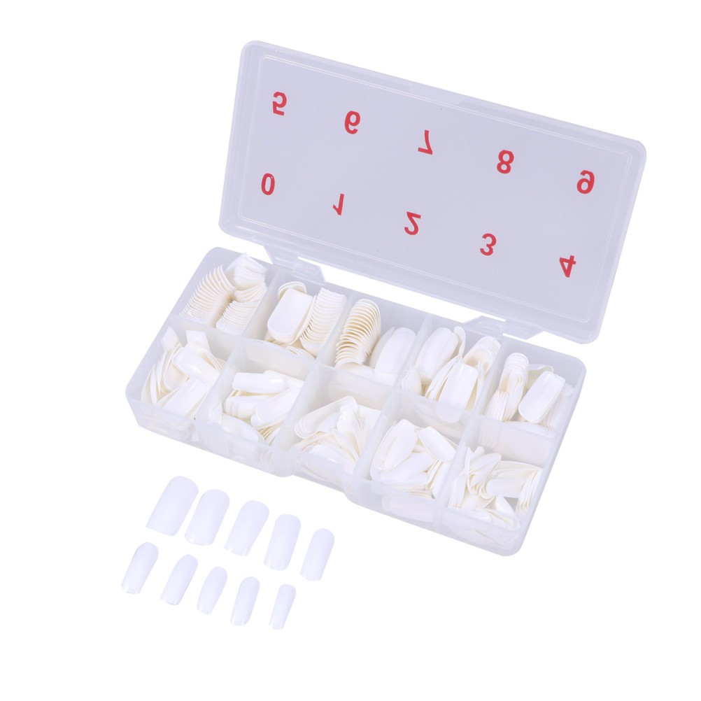 500Pcs Durable Artificial French Nail Tips Full Cover White DIY Manicure ABS