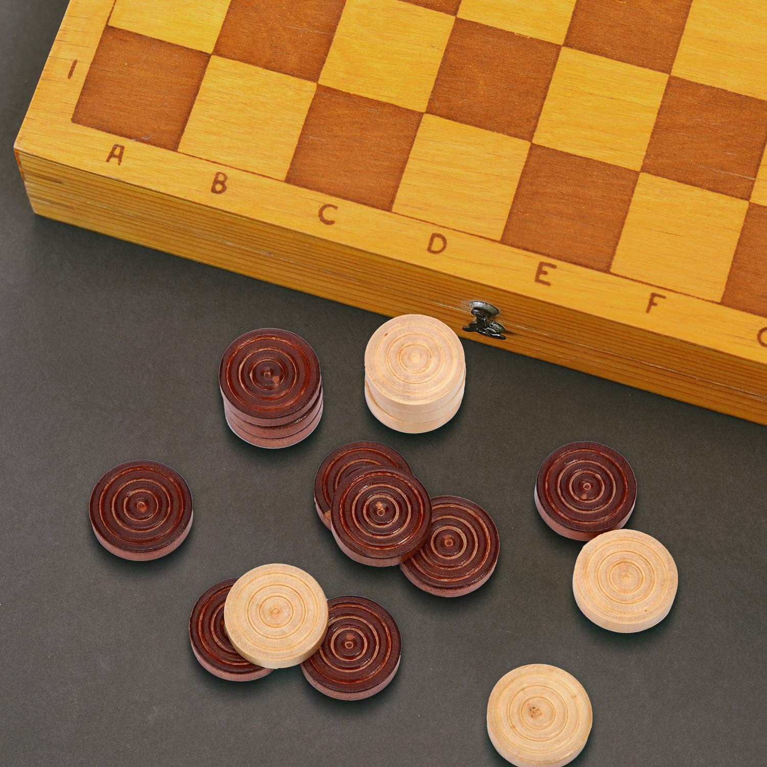 24 Pieces Wooden 1.06 inches x x 0.1 inches, Brown and Wood Color