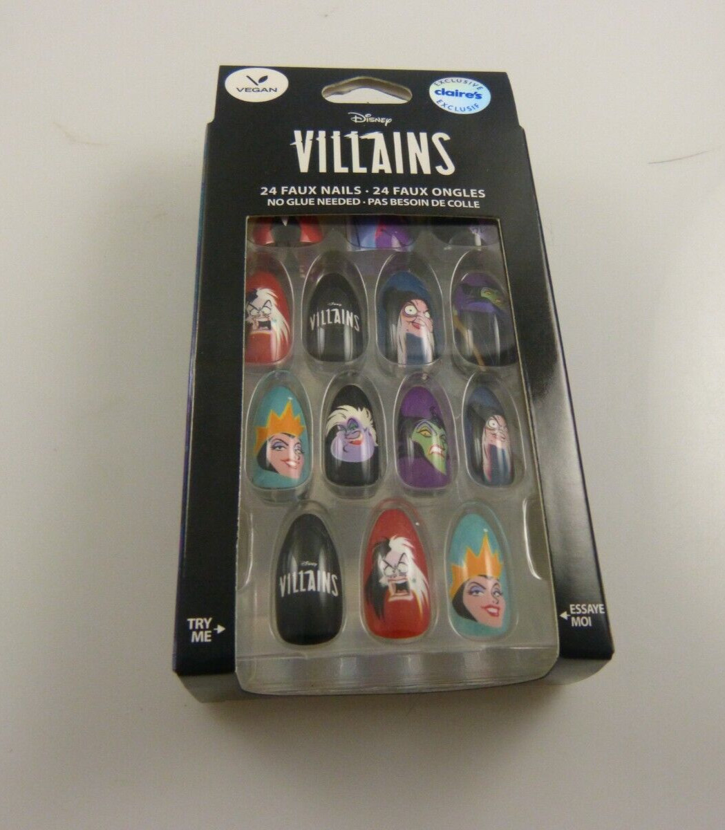 Claire’s faux false nails Disney Villains press on no glue needed