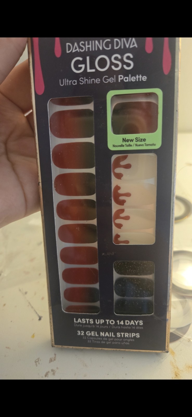 Dashing Diva Gloss Gel Palette GS319 Vamp Life Press-On Nails Red Black Square