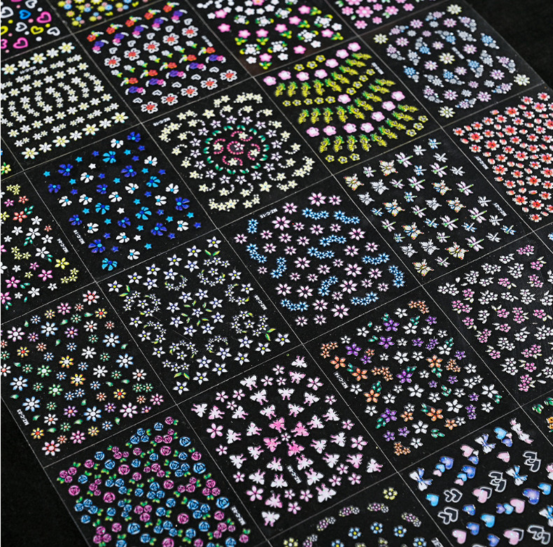 30 Sheets Nail Art Sticker Decal Daisy Flower Lace Butterfly Slider Manicure NH9