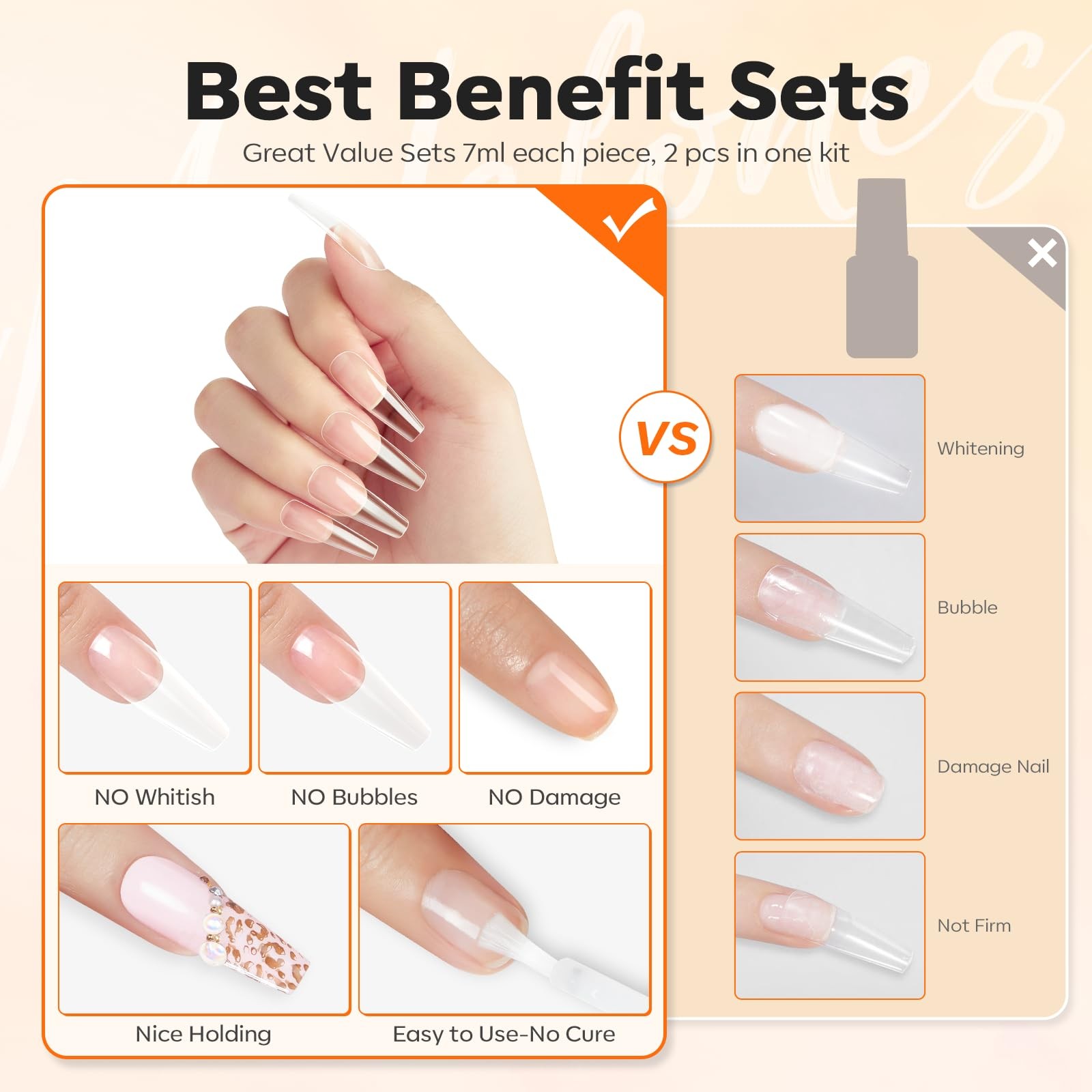 Nail Glue for Press Ons Nails Strong 2pcs 14ml Nails Tips Brush On Long Lasti…