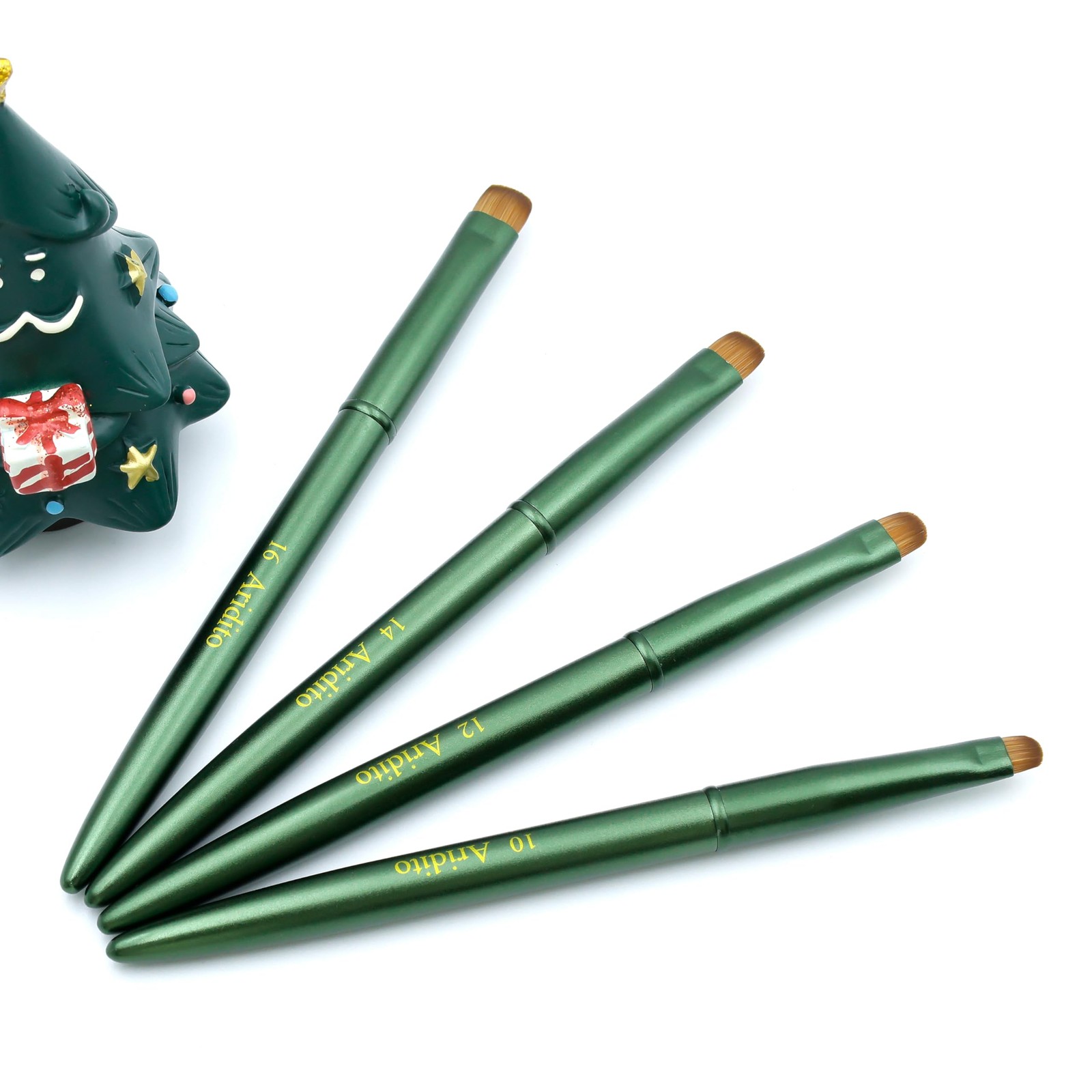 4pcs Matte Green Metal French Nail Brush | Professional French Tip Brush | Na…